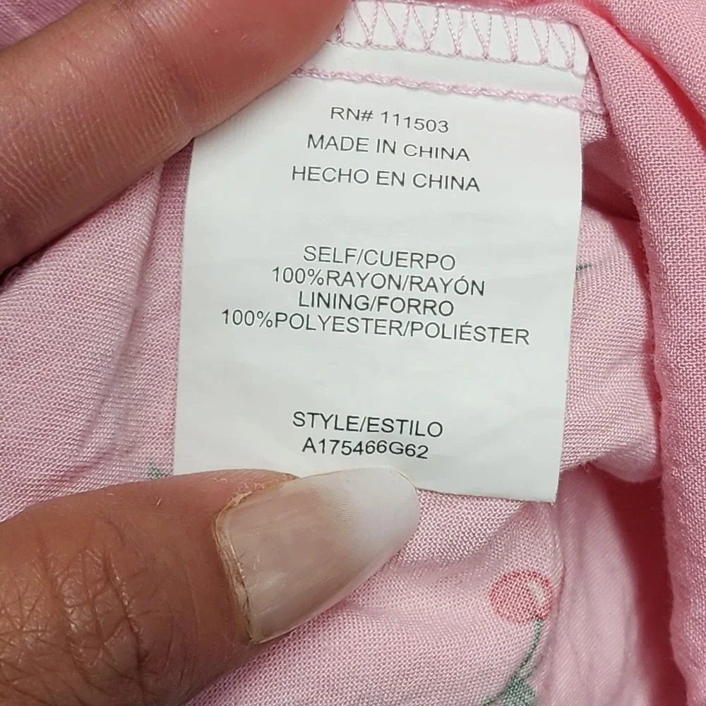 AU.W Cherry Print Sundress Size M Pink Cottagecore Coquette Mini Dress - Picture 5 of 9